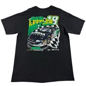 Vintage Jason Leffler #18 Nascar Racing Motorsports Black Shirt Size Large